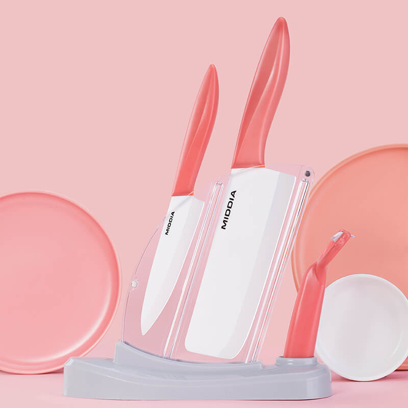 Ceramic Cutting Knife Set with Peeler
